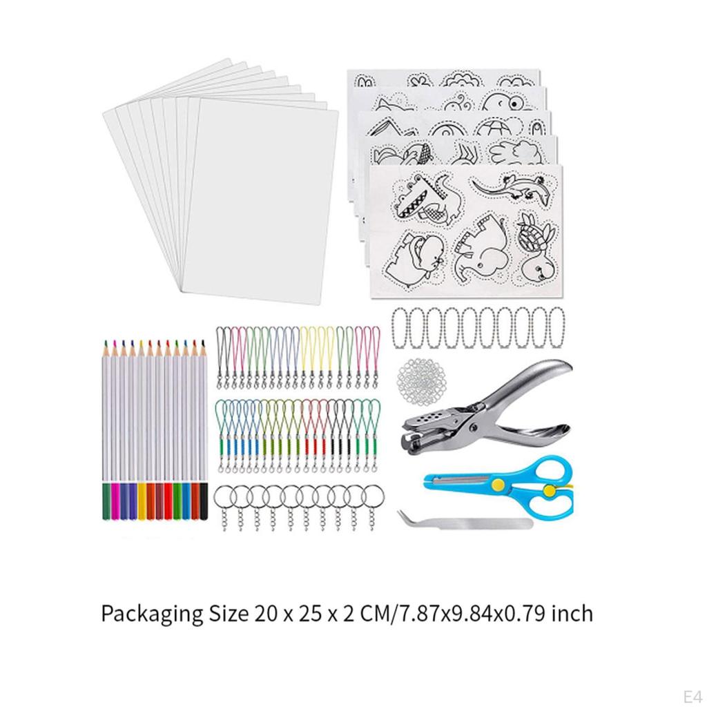 Shrink Film Papers Heat Shrinkable Sheet Materials for Scrapbook Charms Gift