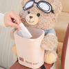 Plush Bear Shape Automotive Tissue Dispenser and Trash Can With Shake Proof Mounting and Leakproof Inner Container