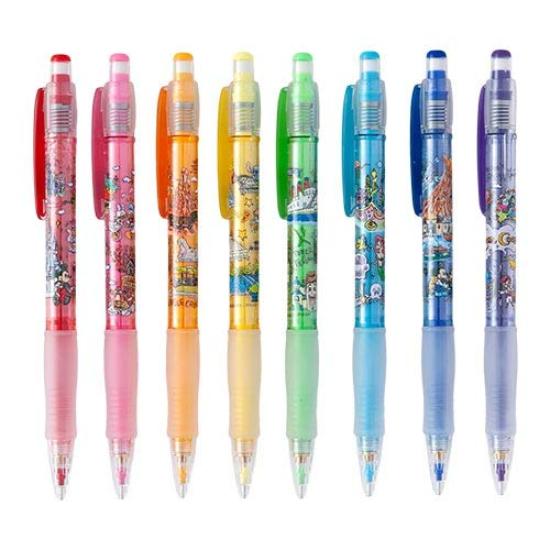 Tokyo Disney Resort Exclusive – Mickey & Friends Colored Mechanical Pencil, Hand-Drawn Style Park Map Design, Disney Stationery Souvenir