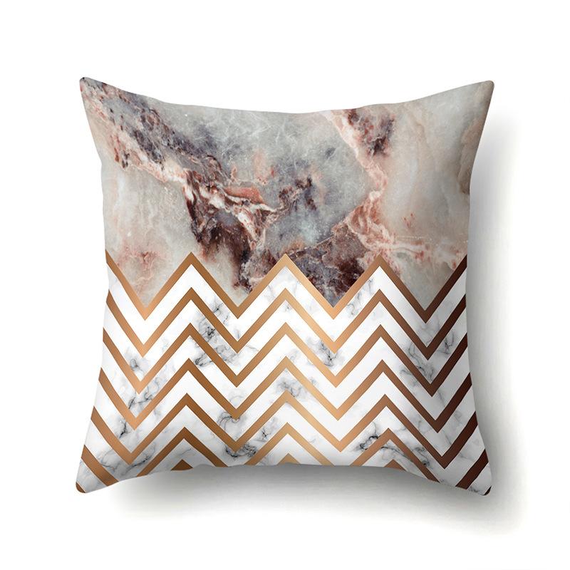 Nordic Pillow Ins Style Polyester Pillow Case Car Decoration Home Printed Car Waist Cushion Pillow Case