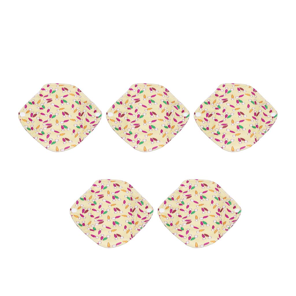 5Pcs Period Pads Cloth Water Resistant Reusable Bamboo Fiber Splicing Sanitary Pads Panty Liners
