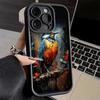 Чехол для телефона iPhone 17 Air 16E 15 16 Pro Max Стиль масляной живописи Птица Чехол 14 Plus 13 12 Mini Мягкий силиконовый чехол Fundas