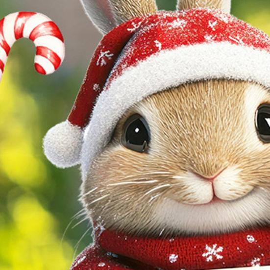 Счастливого Рождества Кролик Статичная Наклейка на Окно Съемная Водонепроницаемая Шапка Санты Пара Зайчик Праздничная