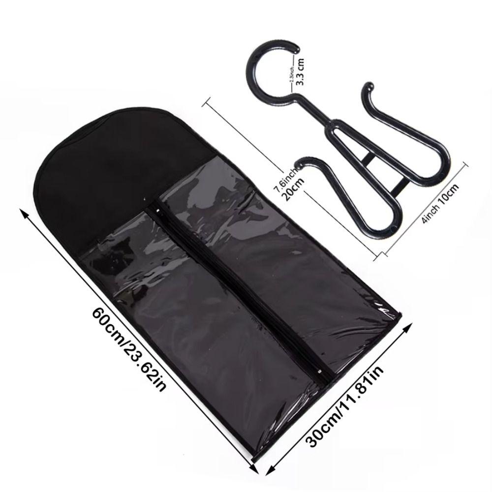 with Hanger Wig Bag Transparent Clothes Dust Cover for Virgin Hair Weft Clip In Hair Extension