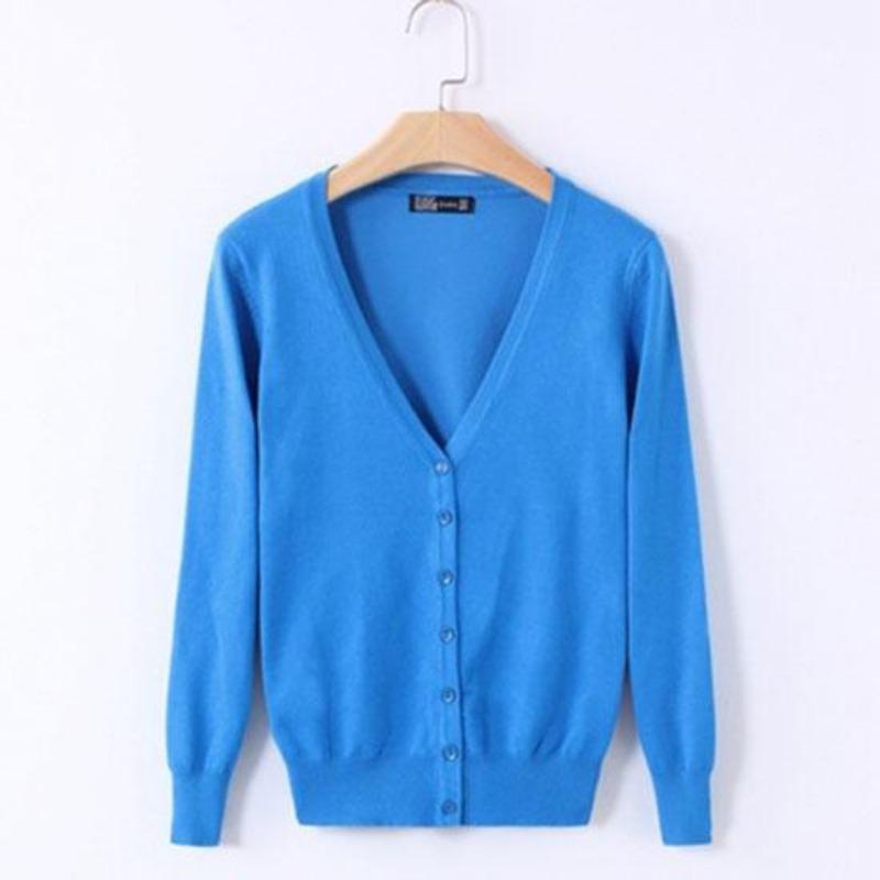 European and American Autumn Women's Thin Sweater Women's Knit Sweater Cardigan Shawl Long Sleeve V-neck Short Coat