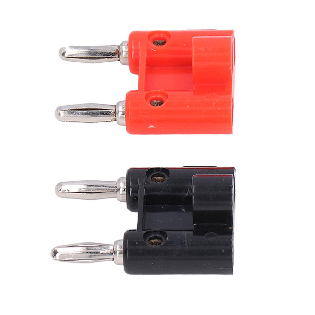 2Pcs Banana Plug 4mm Double Row Cross Connector Accessory Set Kit for Audio Speaker