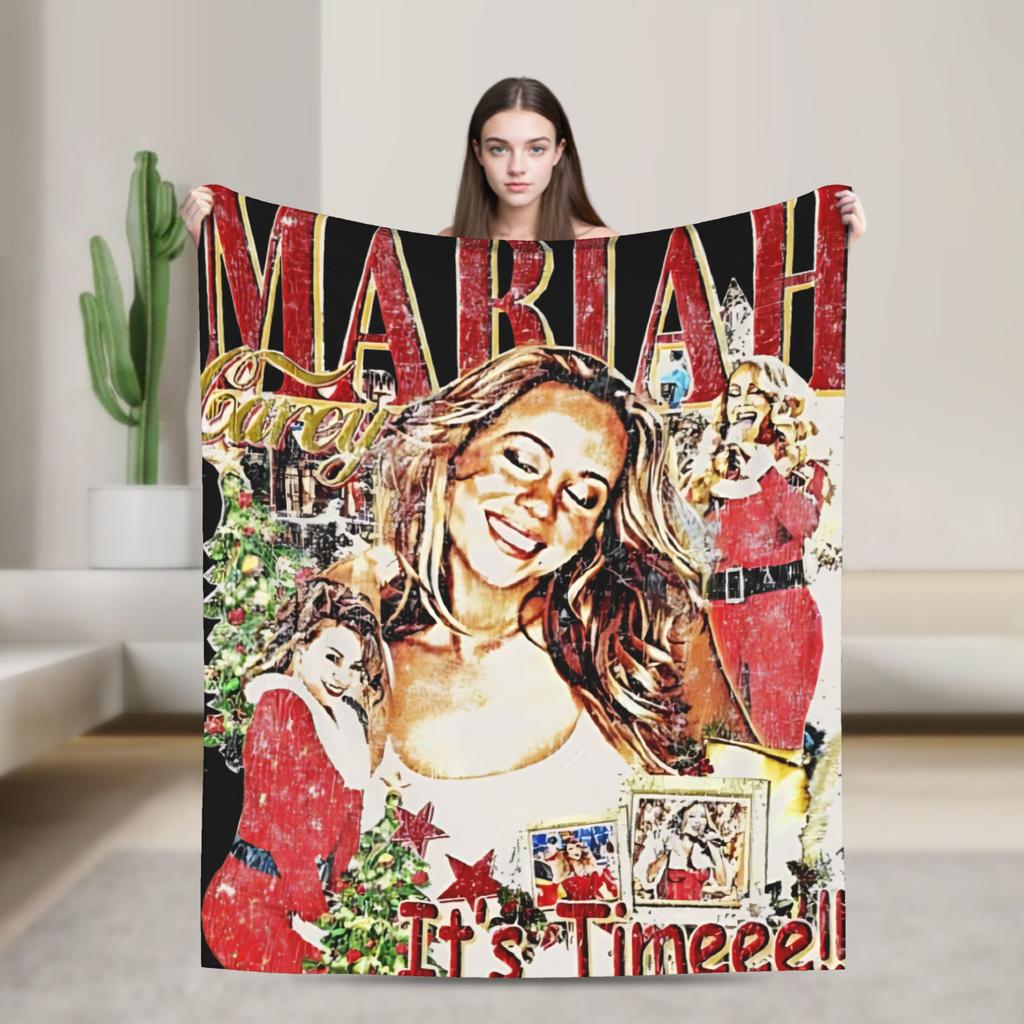 Марайя Кэри All I Want For Christmas Is You Плюшевые одеяла Студенческое фланелевое постельное белье Пледы Теплые мягкие покрывала для улицы Подарок