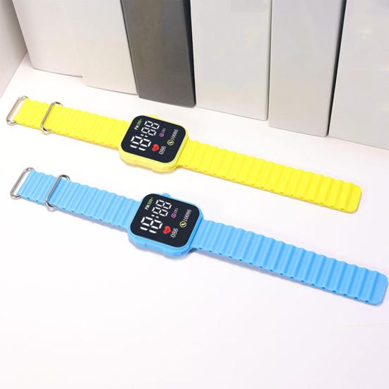 Светодиодные электронные часы с большим экраном, модный квадратный дизайн, точное время, удобные часы с силиконовым ремешком