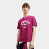 FILA T-Shirts Men's Rosy Red Crew Neck Thin Straight Fit (Unisex) T-Shirts F11M429114F WI