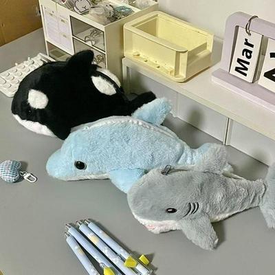 Новый 1 шт. Школьные принадлежности Милый Плюшевый Дельфин Акула Пенал Школьные принадлежности Кавайная Кукла Сумка для хранения на День Знаний Пенал