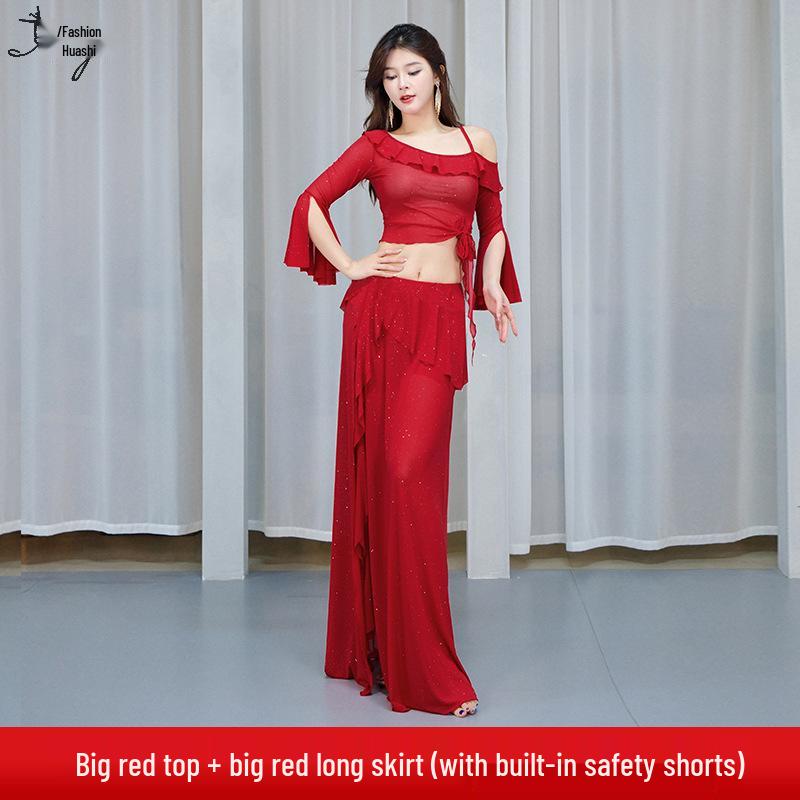 Костюм для танца живота Huayu: Комплект платья из сетки с пайетками для женщин