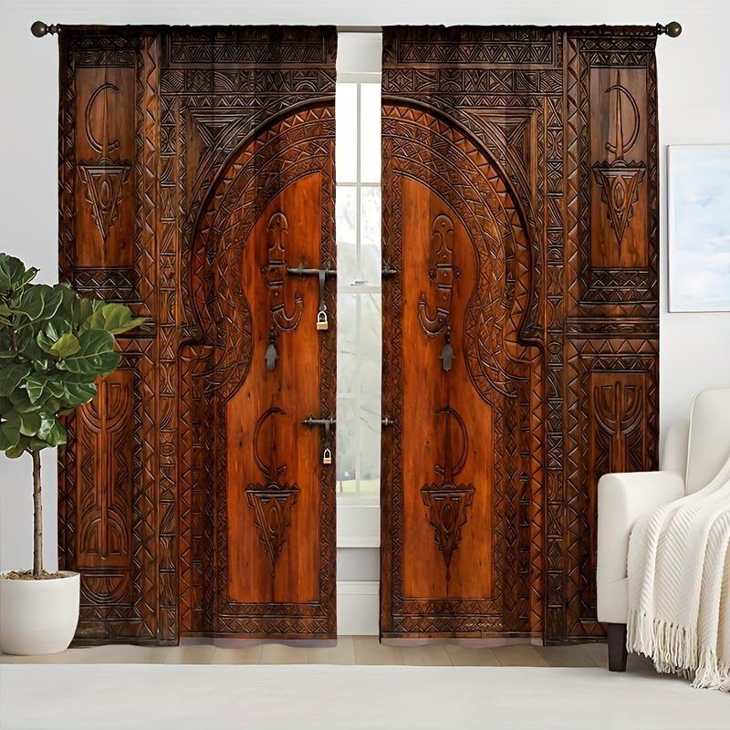 2 шт. деревенская занавеска на окно старая деревянная дверь амбара узор фермерский дом сельская местность деревня сельский принт занавеска для кухни комната