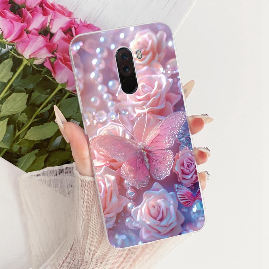 For Xiaomi Pocophone F1 Case Luxury Flowers Butterfly Painted Cover Soft Slim Phone Case For Xiaomi Poco F1 PhoneF1 PocoF1 Shell