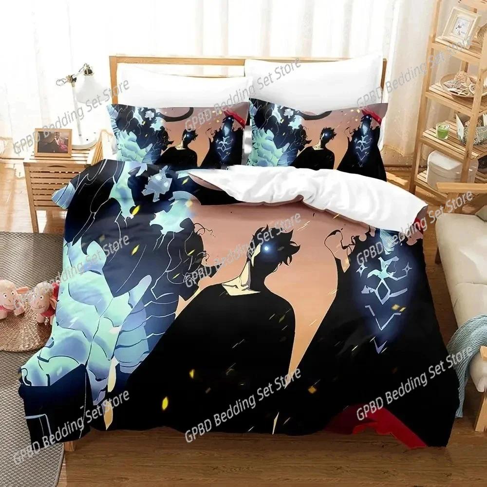 Comforter 3D Printed Anime Solo Leveling Bedding Set Bedroom Soft Modern S Comefortable And