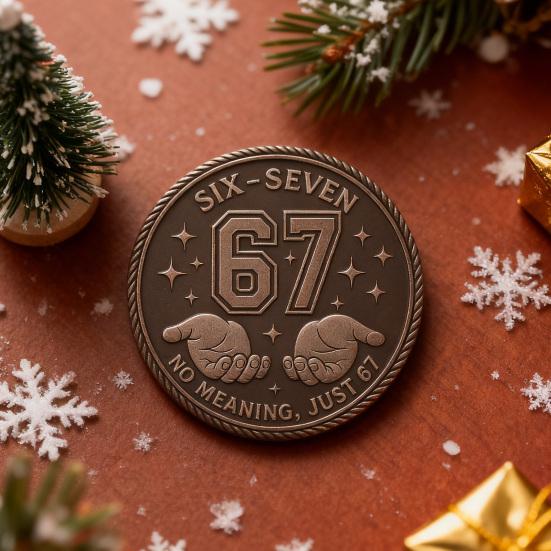 45815 Мем-монета Забавная Шесть Семь Коллекционная монета Двусторонняя Монета-вызов со Звездой И Рукой