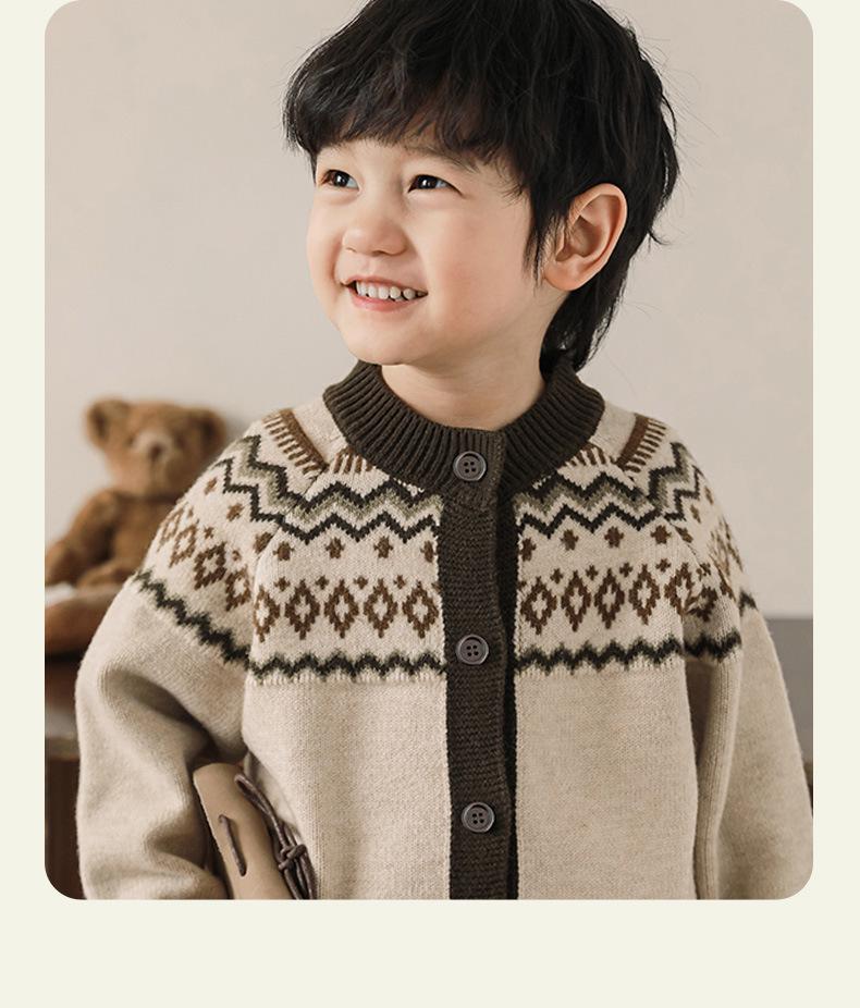 Детский вязаный велюровый кардиган - Модный корейский стиль для мальчиков и девочек, осенне-зимняя мода