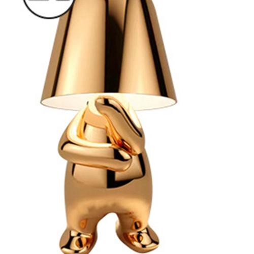 Италия Маленький Золотой Человек Настольная Лампа Сенсорный Выключатель Светодиодный Ночник Кофейня Бар Декор Спальни Мыслитель Декор Комнаты Лампа