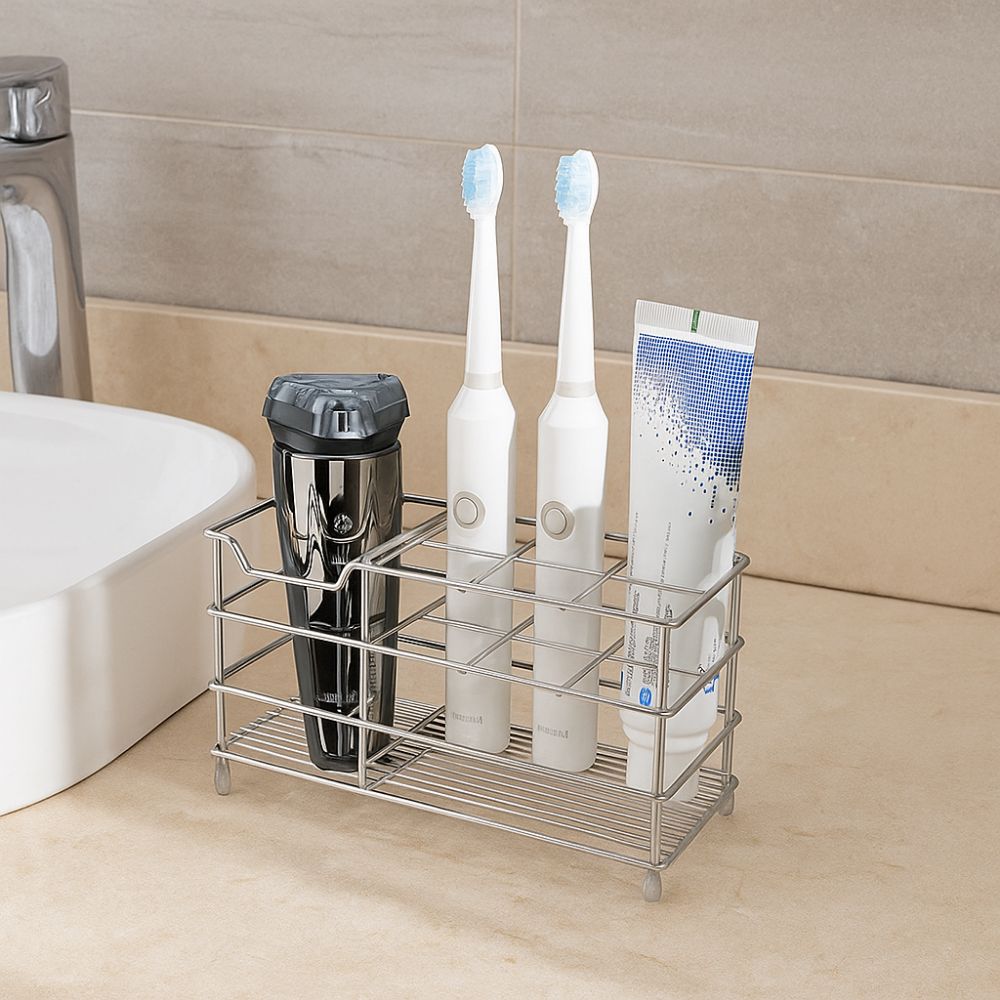 Easy to Clean Toothbrush Holder Stainless Steel Shower Table Bracket  Bathroom
