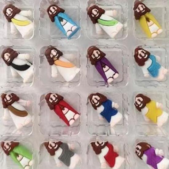 Рождественский адвент-календарь, набор мини-фигурок Иисуса, 24 шт., крошечная кукла-статуэтка Иисуса, пасхальные яйца, наполнители, религиозные подарки для христиан