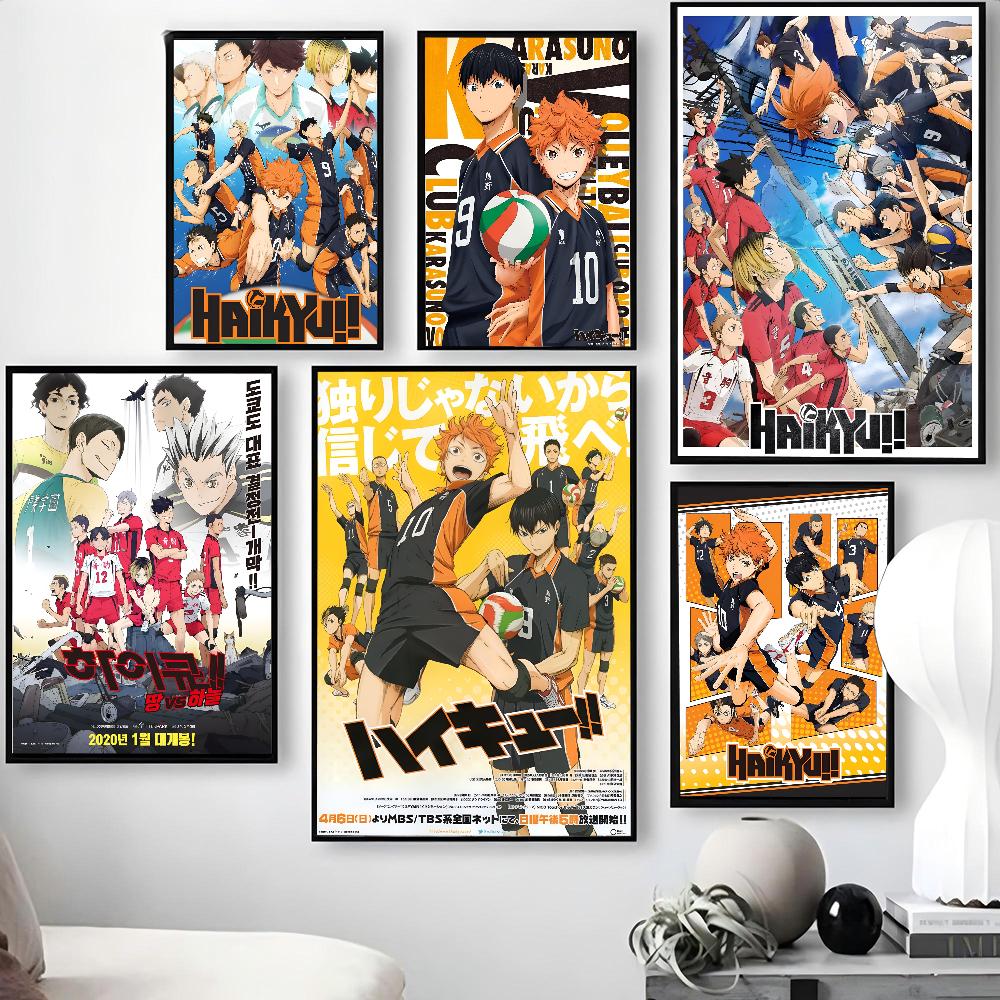 1 шт. Haikyuu аниме волейбол постер постер бумага печать для дома гостиная спальня вход бар кафе искусство живопись украшение