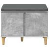 Hall Bench with Cushion and Storage Concrete Grey 60 x 38 x 46 cm