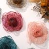 3 шт. розовые цветы для женской одежды, сетка, марля, 3D ткань, ремесло, 7 см, заколка для волос, швейные украшения, головные уборы своими руками