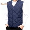 Мужской жилет, пальто с V-образным вырезом, без рукавов, однобортный однотонный жилет с карманами, утолщенная плюшевая подкладка, жилет, куртка