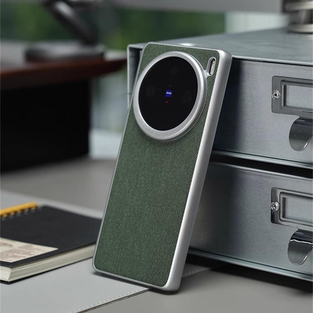Ultra Thin Fashion Linen Fabric Hard Case For VIVO X300 Pro X200 Pro Mini X200S X100 Ultra Magnetic Wireless Charging Back Cover