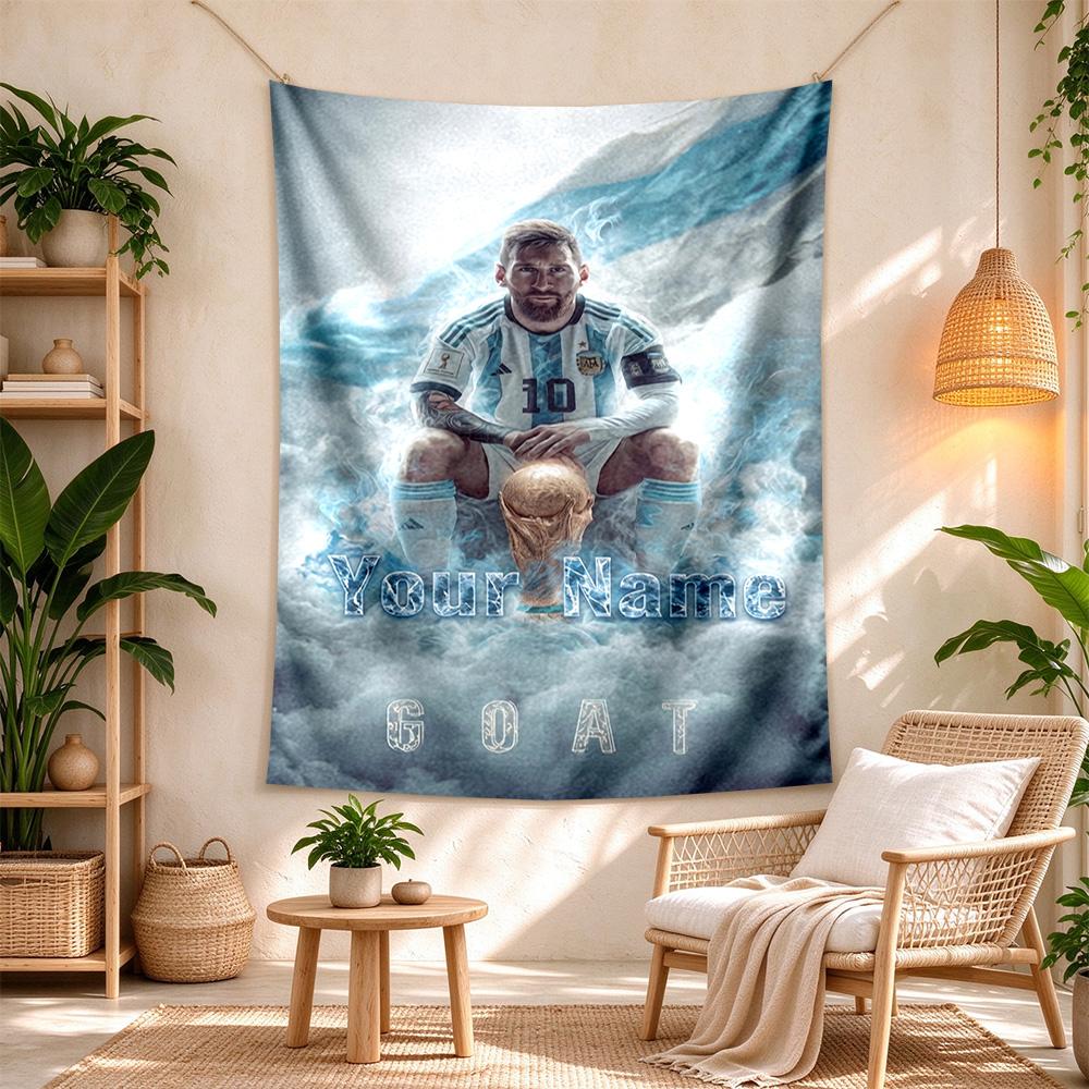 Football Messi Custom Wall Tapestry Multi-purpose Tapestry Easy to Hang Ideal for Gift Wrapping All-Season Use Gifts For Family Or Friends