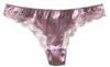 MAYUDAMA SILK Luxury Silk Satin Lace Romantic Panties Pink Low-Rise T-Back Women's (XL, Purple)