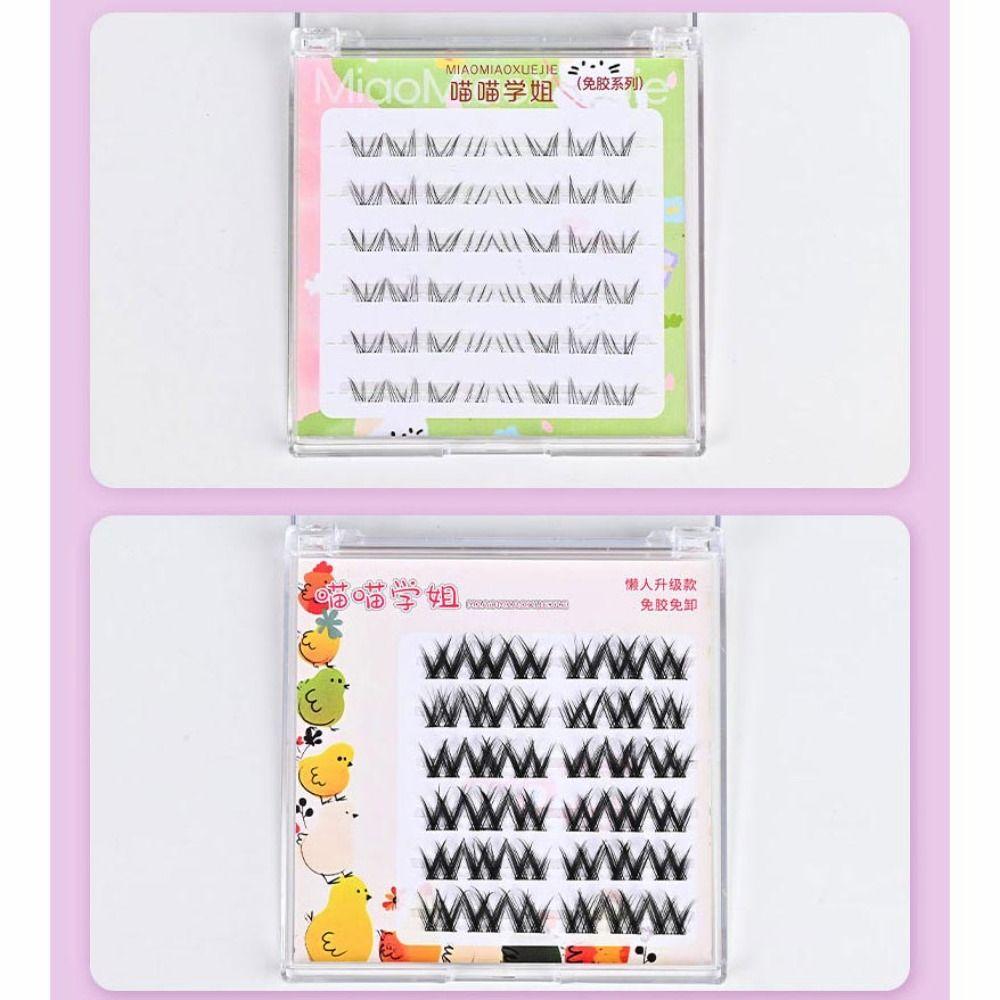 Anime Cosplay 3D False Eyelashes With Jelly Glue Strips Segmented False Eyelashes Men