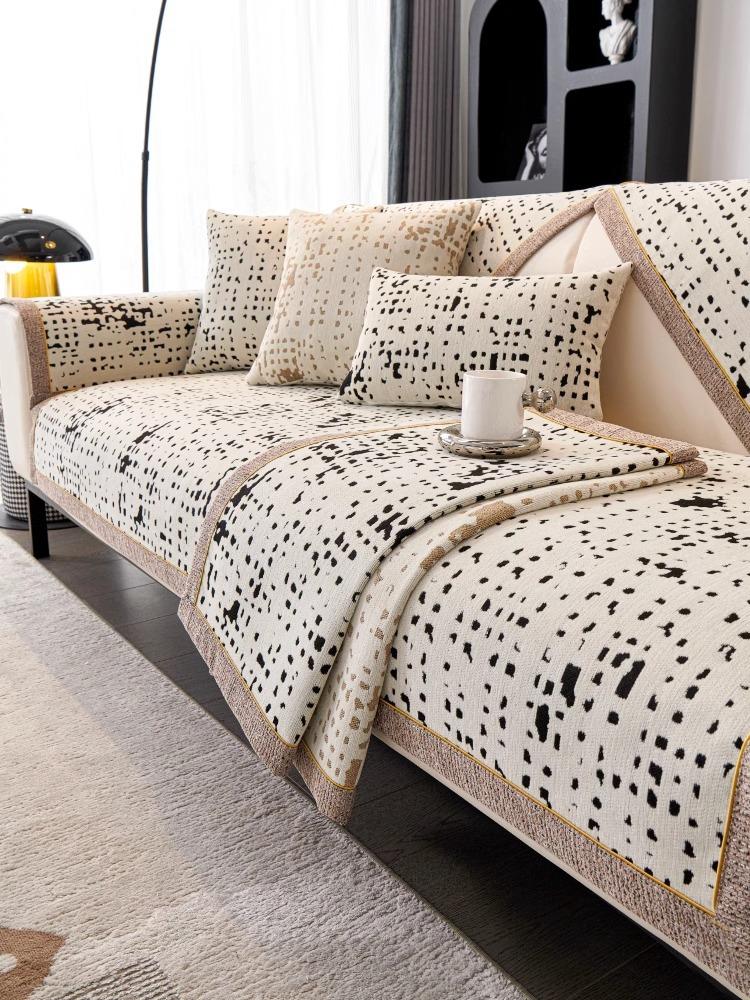 Чехлы для диванов Geometry, жаккардовый шенилл, коврик для дивана для гостиной, нескользящие чехлы для диванов, универсальные чехлы для всех сезонов