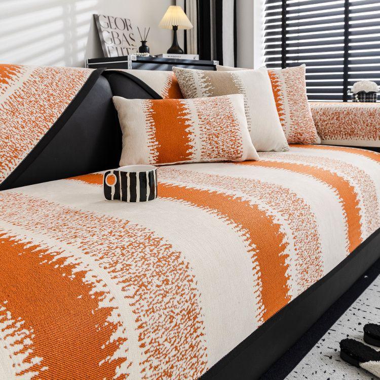 Sofa Cushion, Universal In All Seasons, Light Luxury, High-End Sense Of Non-Slip Chenier, High-End Straight Row Leather Sofa Special Seat Cushion