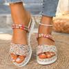 2025 Summer New Fashionable Sandals for Women,Bohemian Style Beach Fish Mouth Sandals Rainbow Colored Lightweight Casual Sandals