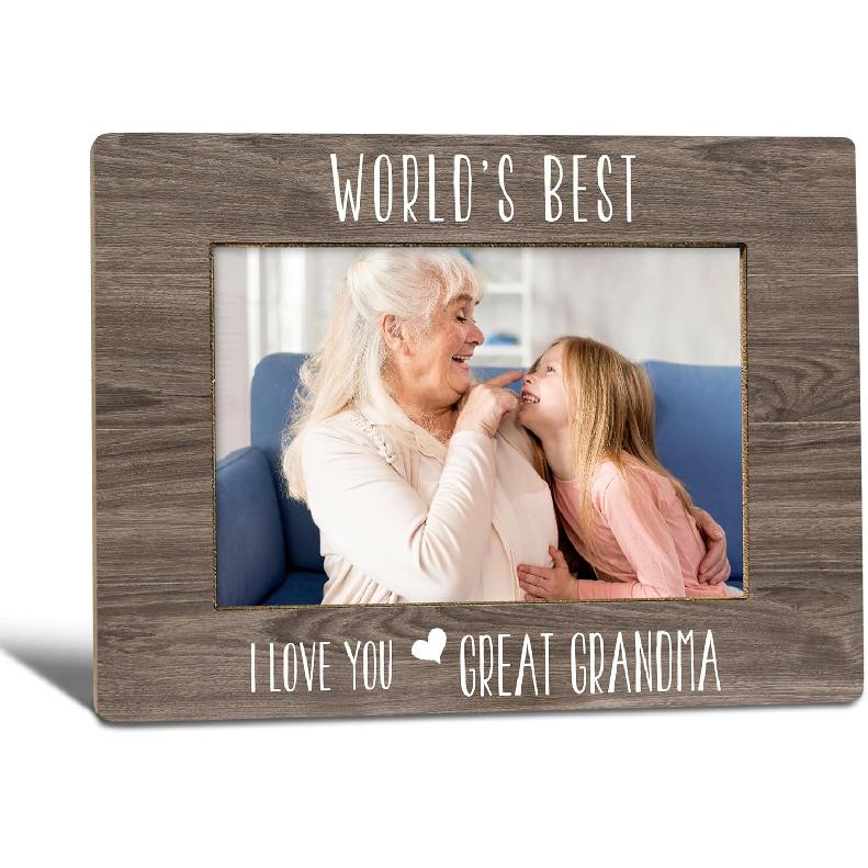 World's Best Auntie Picture Frame, Mother's Day Birthday Gifts for Auntie Grandma, Best Grandma Photo Frame 4X6, Grandmother Gifts Wooden Photo