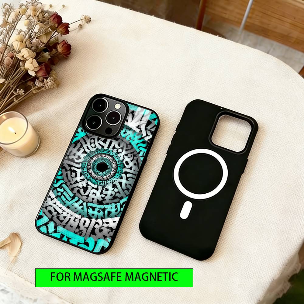 Lampas Art Graffiti Phone Case For iPhone17,16,15,14,13,12,11 Plus,Pro Magnetic with Magsafe Wireless Charging