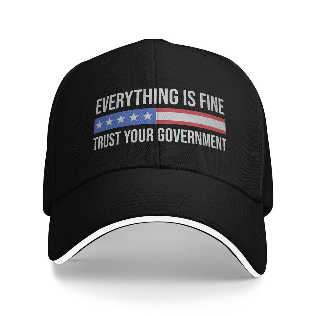 Summer Everything Is Fine Trust Your GovernUnisext Golf Cap Unisex Women Trucker Hat Outdoor All Seasons Gift Sun Hats