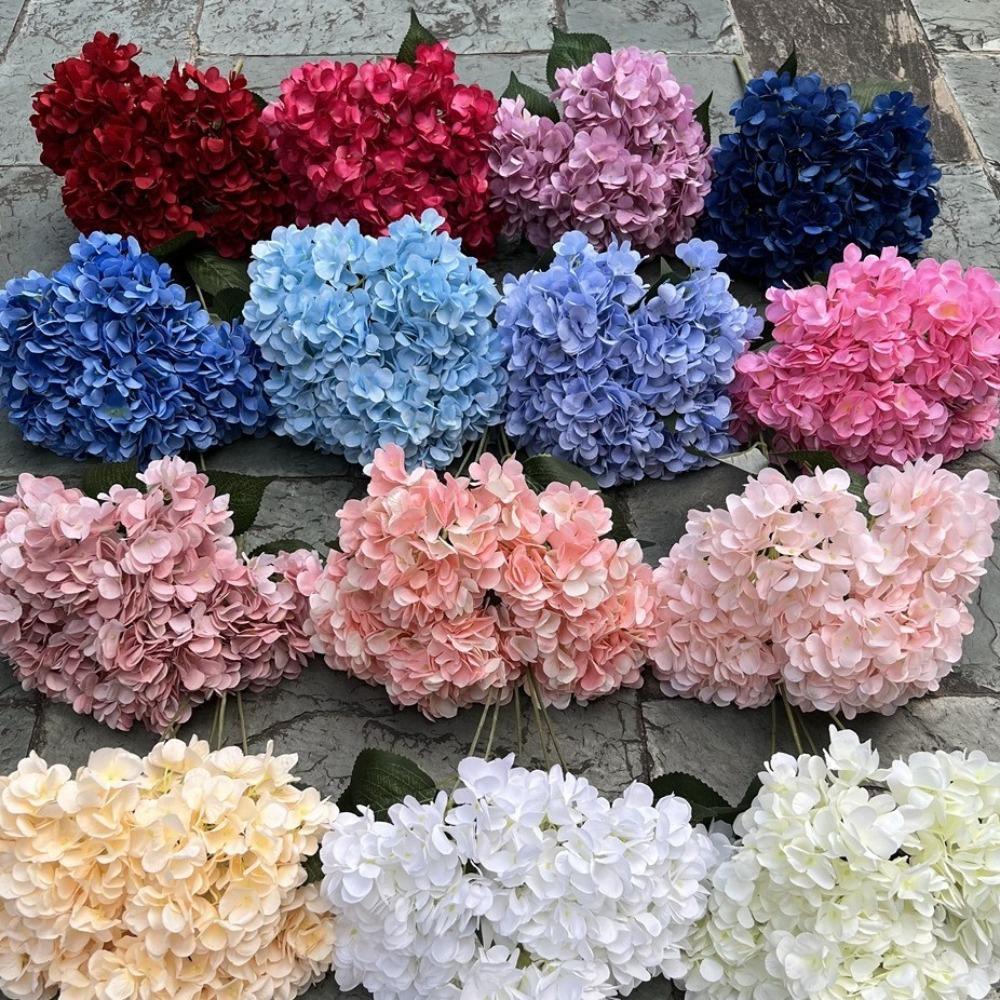 5 Heads Artificial Hydrangea Flower Silk Simulated Wedding Floral  for Home Party Wedding