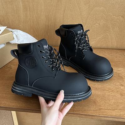 Ботинки на толстой подошве, ботинки с большим носком, детские 2025 новая осень, пустынные уличные ботинки-локомотивы, британские ботинки Мартин