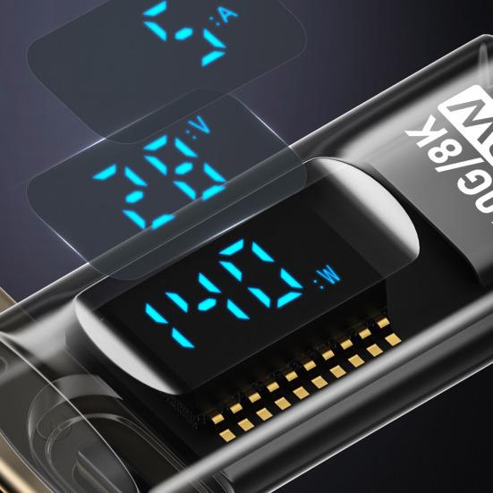 Адаптер USB C 40 Гбит/с PD 140 Вт, угловой адаптер, высокоскоростная передача данных, интеллектуальный цифровой дисплей 8K
