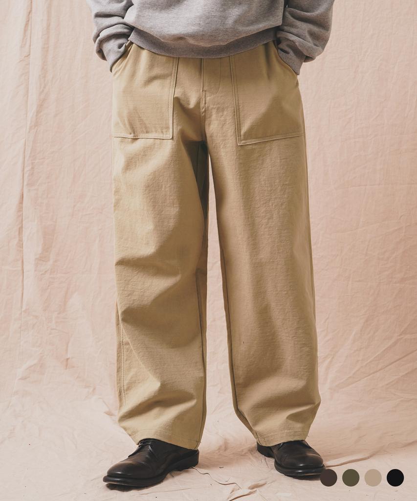 PERSTEP Rough Slub Fatigue Pants Beige Julp4678