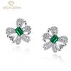 Изумрудные серьги с высокоуглеродистым бриллиантом, стерлинговое серебро 925 пробы, 5*7 мм, драгоценный камень, уникальный дизайн, романтические ювелирные изделия, подарки для свадебной вечеринки