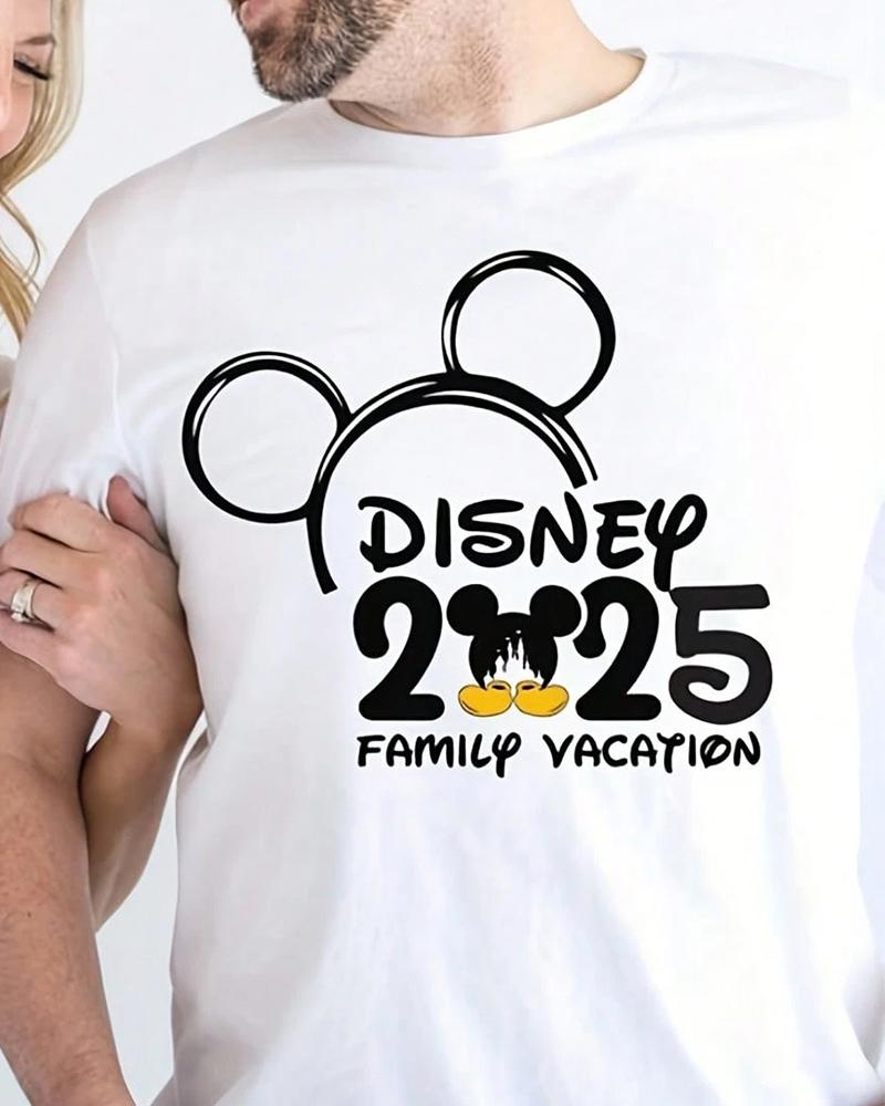 Футболки Disney Castle Family Vacation 2025 Семейные парные наряды Одежда оверсайз для пары Женская футболка Y2k Одежда Футболки Топ