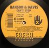 12-дюймовая пластинка HANSON & DAVIS - Can't Stop FRE80124 Fresh Records 1988 US Танцевальная и электронная Б/У