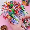 Christmas 6-Color Santa Claus Ballpoint Pen: Multi-Color Push-Button Journaling Pen for Students