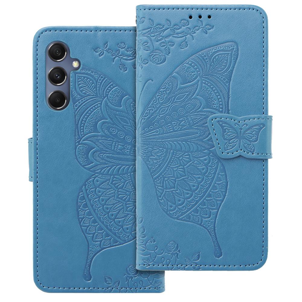 Flip Case for Samsung Galaxy M34 5G, Butterfly, Blue