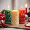 Christmas Cylinder Silicone Mold Set with 3DSnowflake and Pine TreeDesign for DIYAroma Candles Wax Resin Epoxy Craft Gift Making