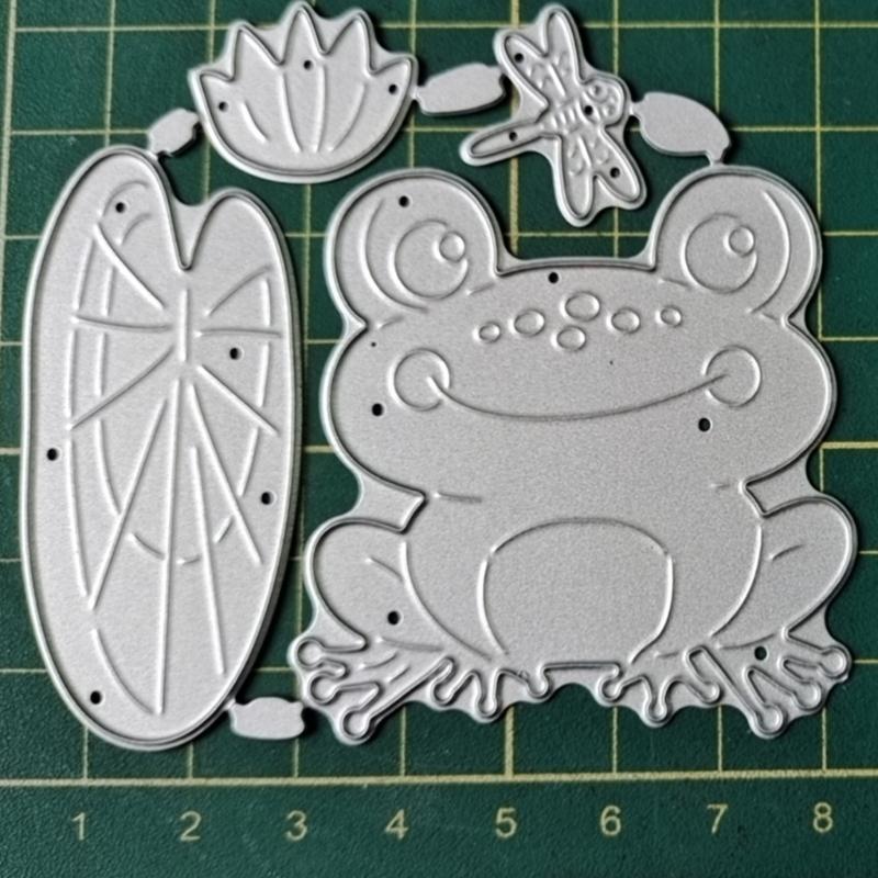 for Frog Lotus Pond Cutting Dies Stencil Template Embossing Art Craft Decoration