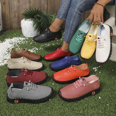 Удобные балетки на шнуровке широкой посадки с мягким верхом и подошвой для женщин больших размеров