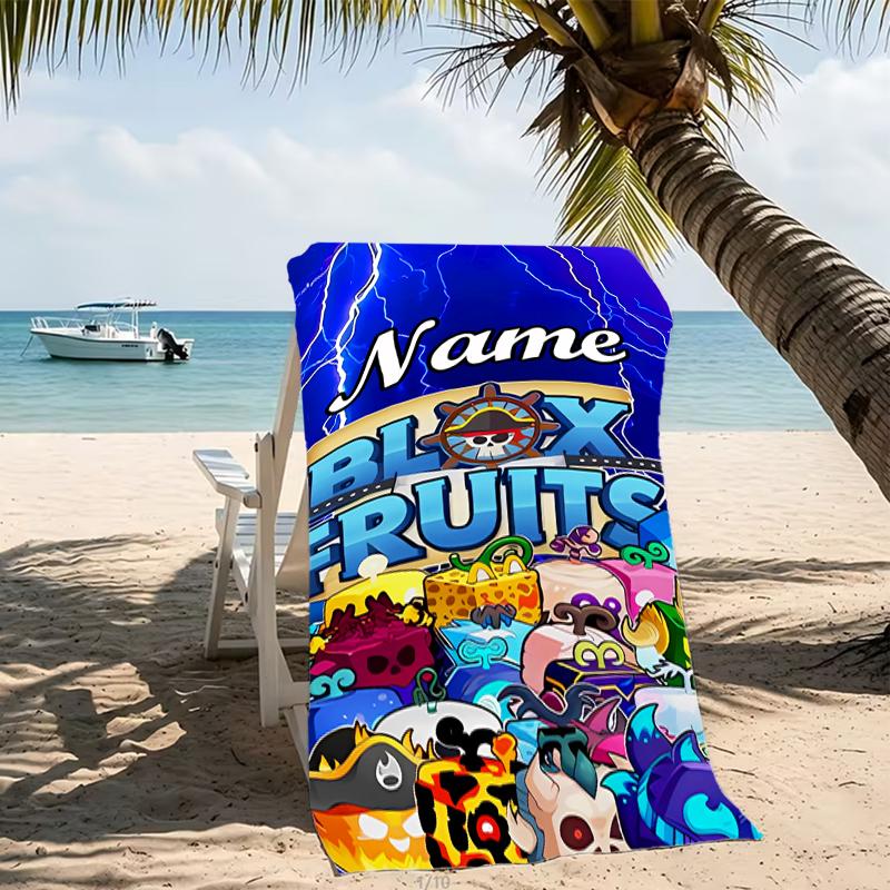 Customizable personalized beach towels Game Blox Fruits themed designs.Suitable for the beach, yoga, sports;ideal as beach accessories